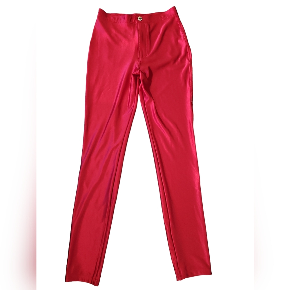 Ruby Red American Apparel High-waisted Disco Pants, Small, Smooth to touch.
